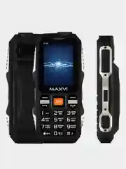 Черный мобильный телефон Maxvi P100, ударопрочный