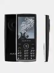 Черный мобильный телефон Maxvi P19, аккумулятор 1500 мАч