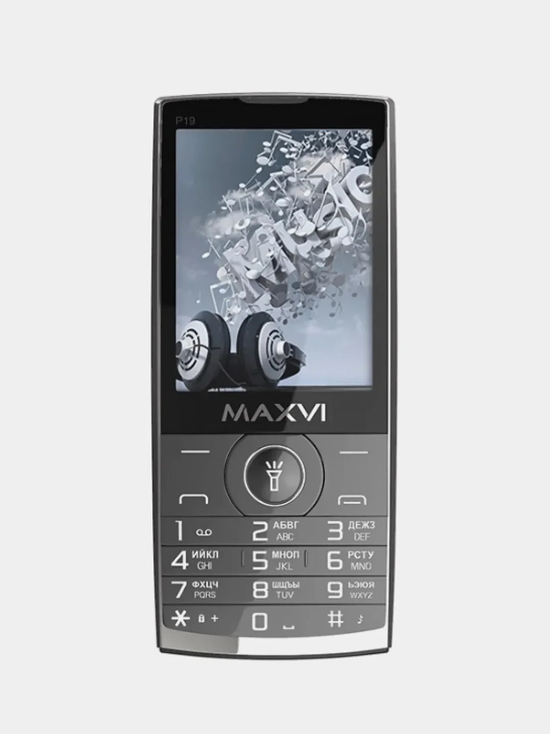 Серый мобильный телефон Maxvi P19, аккумулятор 1500 мАч