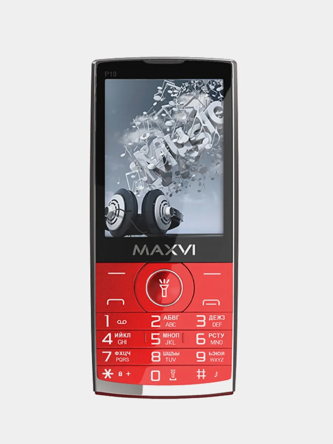Красный мобильный телефон Maxvi P19, аккумулятор 1500 мАч