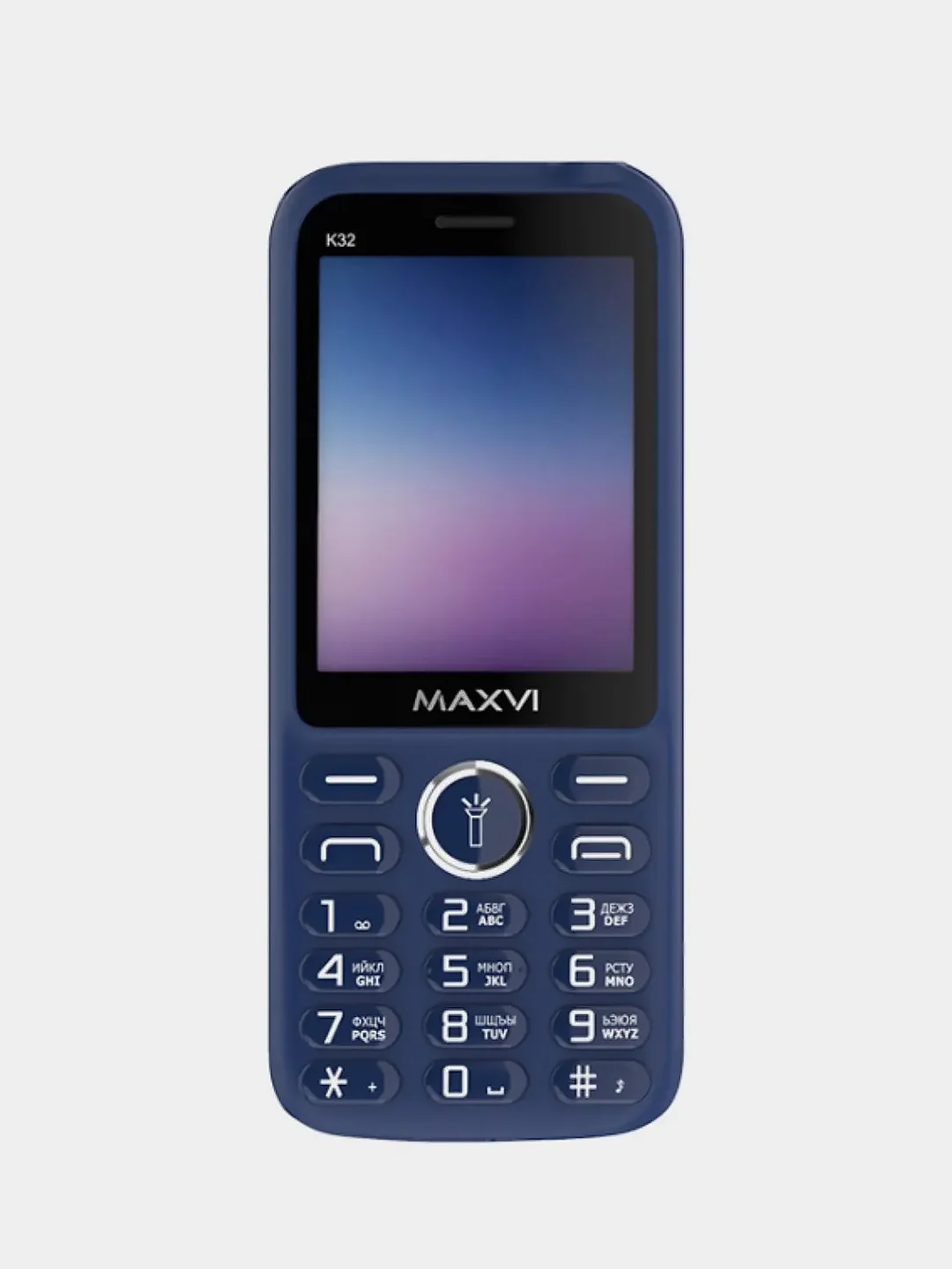 Синий мобильный телефон Maxvi K32, аккумулятор 1400 мАч