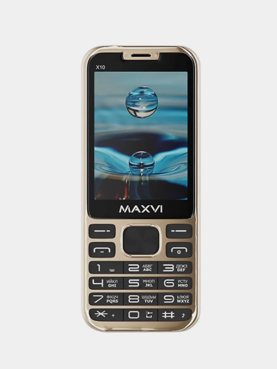 Золотистый хаки мобильный телефон Maxvi X10, аккумулятор 1600 мАч