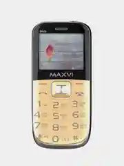 Золотой мобильный телефон Maxvi B6ds, БОЛЬШИЕ КНОПКИ, С КАМЕРОЙ, АККУМУЛЯТОР 1400мАч
