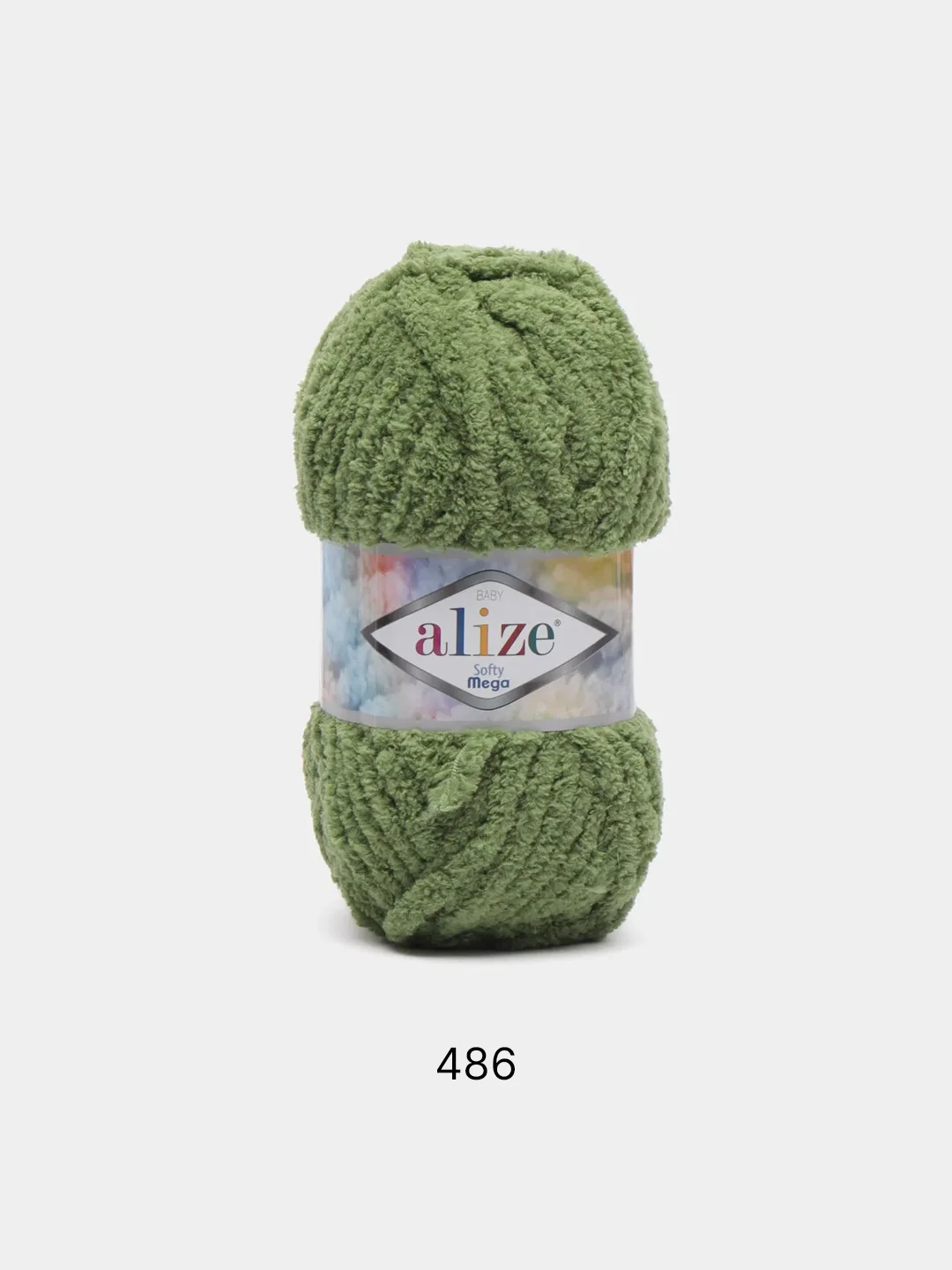 Лайм пряжа Alize Softy mega (Ализе софти мега), 100 г, 70 м