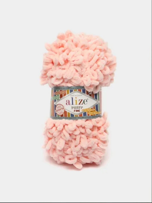 Пряжа Alize Puffy Fine Ализе Пуффи Файн 100% микрополиэстер Вес 100 г Длина нити 14 м