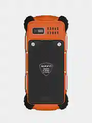 Оранжевый мобильный телефон Maxvi R1, ЗАЩИТА ОТ ВЛАГИ И ПЫЛИ, АККУМУЛЯТОР 1800мАч