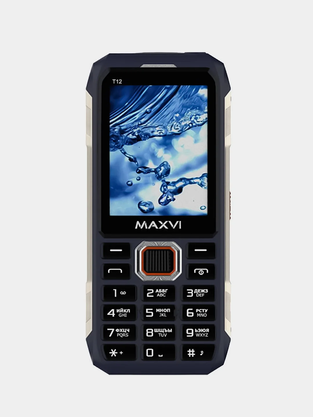 Темно-синий мобильный телефон Maxvi T12, С КАМЕРОЙ, ФУНКЦИЯ POWER BANK, АККУМУЛЯТОР 2500мАч