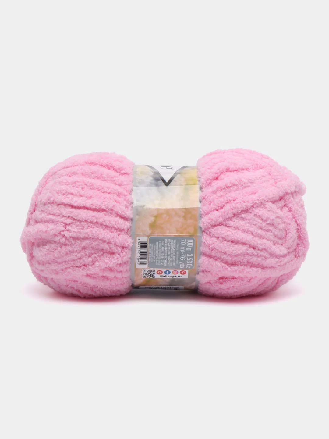 Розовый пряжа Alize Softy mega (Ализе софти мега), 100 г, 70 м