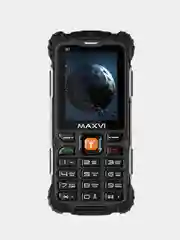 Черный мобильный телефон Maxvi R1, ЗАЩИТА ОТ ВЛАГИ И ПЫЛИ, АККУМУЛЯТОР 1800мАч