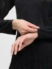 Черный платье вечернее женское, плиссе, длинное