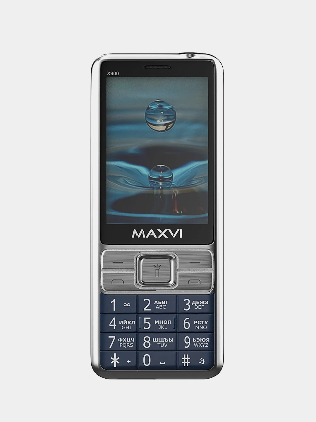 Синий мобильный телефон Maxvi X900i, аккумулятор 1800 мАч
