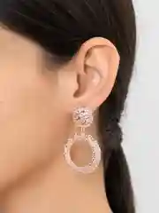 Розовый серьги подвески кольца Margarites