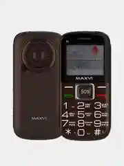 Коричневый мобильный телефон Maxvi B5ds, большие кнопки