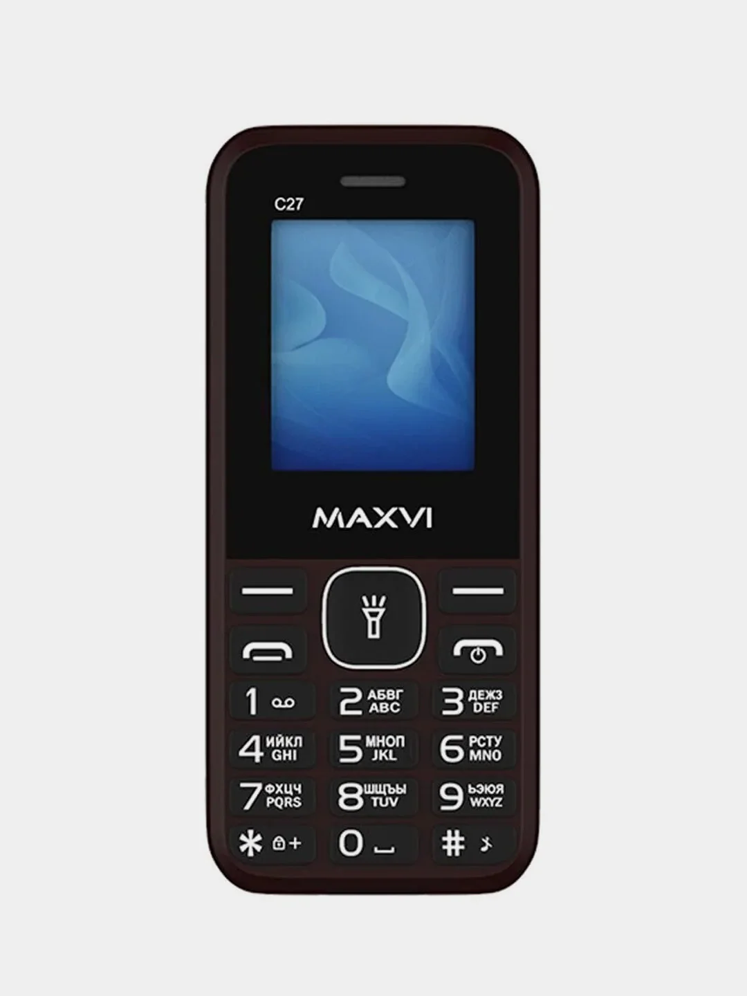 Коричневый мобильный телефон Maxvi C27, аккумулятор 600 мАч