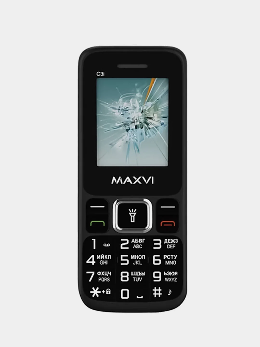 Черный мобильный телефон Maxvi C3i, аккумулятор 800 мАч