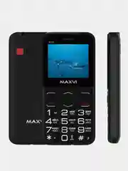 Черный мобильный телефон Maxvi B231, БОЛЬШИЕ КНОПКИ, С КАМЕРОЙ, АККУМУЛЯТОР 1400мАч
