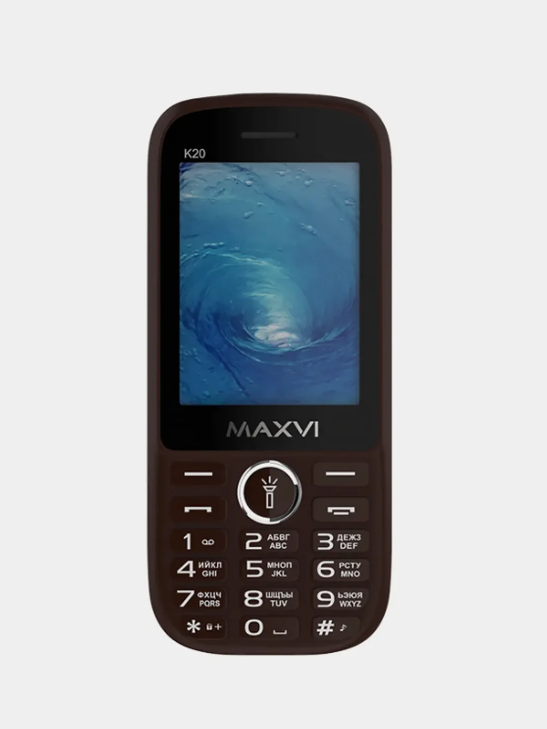 Коричневый мобильный телефон Maxvi K20, аккумулятор 2500 мАч