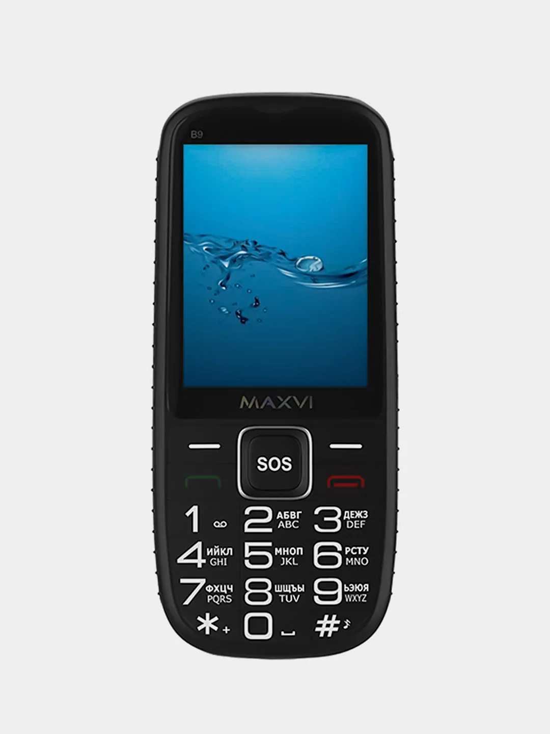 Синий мобильный телефон Maxvi B9, громкий динамик