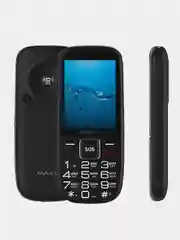 Черный мобильный телефон Maxvi B9, громкий динамик