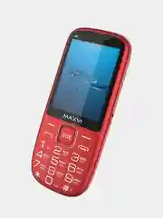 Красный мобильный телефон Maxvi B9, громкий динамик