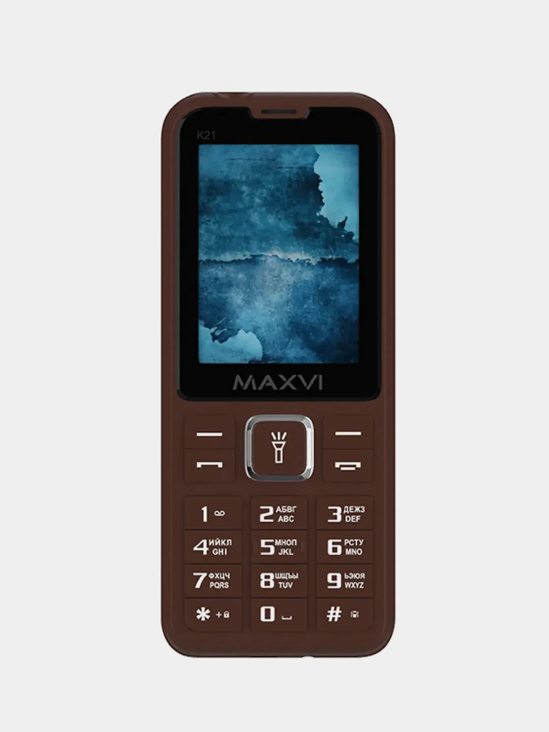 Коричневый мобильный телефон Maxvi K21, аккумулятор 1400 мАч