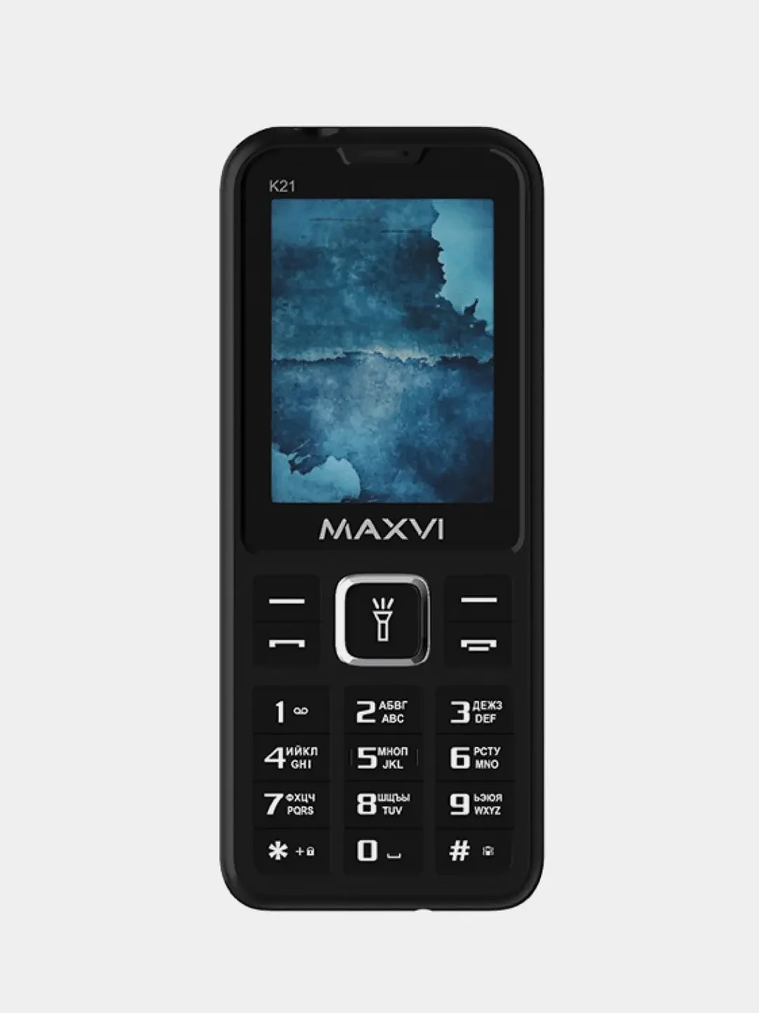 Синий мобильный телефон Maxvi K21, аккумулятор 1400 мАч