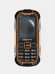 Оранжевый мобильный телефон Maxvi R2 с защитой от влаги и пыли