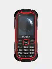 Красный мобильный телефон Maxvi R2 с защитой от влаги и пыли