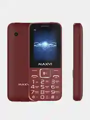 Бордовый мобильный телефон Maxvi P2, С КАМЕРОЙ, ФУНКЦИЯ POWER BANK, АККУМУЛЯТОР 2700мАч