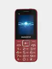 Бордовый мобильный телефон Maxvi P2, С КАМЕРОЙ, ФУНКЦИЯ POWER BANK, АККУМУЛЯТОР 2700мАч