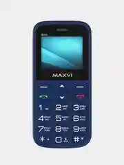 Синий мобильный телефон Maxvi B100, БОЛЬШИЕ КНОПКИ, БЕЗ КАМЕРЫ, АККУМУЛЯТОР 600мАч