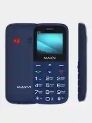 Синий мобильный телефон Maxvi B100, БОЛЬШИЕ КНОПКИ, БЕЗ КАМЕРЫ, АККУМУЛЯТОР 600мАч