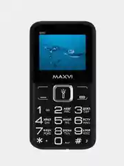 Черный мобильный телефон Maxvi B200, БОЛЬШИЕ КНОПКИ, С КАМЕРОЙ, АККУМУЛЯТОР 1400мАч