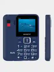 Синий мобильный телефон Maxvi B200, БОЛЬШИЕ КНОПКИ, С КАМЕРОЙ, АККУМУЛЯТОР 1400мАч