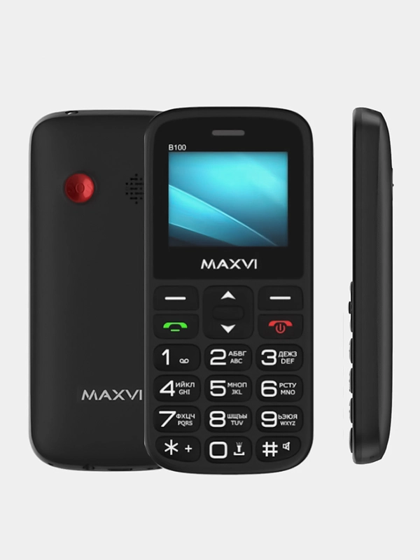 Мобильный телефон Maxvi B100, БОЛЬШИЕ КНОПКИ, БЕЗ КАМЕРЫ, АККУМУЛЯТОР 600мАч