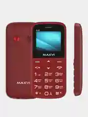 Красный мобильный телефон Maxvi B100, БОЛЬШИЕ КНОПКИ, БЕЗ КАМЕРЫ, АККУМУЛЯТОР 600мАч
