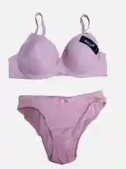 Коралловый комплект женского нижнего белья: бюстгалтер и трусики