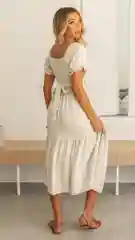 Бежевый летнее платье на каждый день