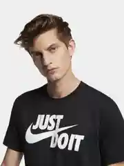 Черный футболка мужская Nike Just Do It, черная с логотипом, хлопок
