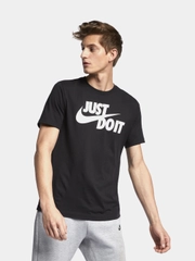 Футболка мужская Nike Just Do It, черная с логотипом, хлопок