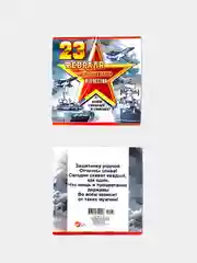 Мини-открытки "23 февраля" 4 штуки. Размер: 101x60 мм