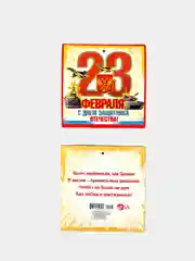 Мини-открытки "23 февраля".  Размер:  101x60 мм