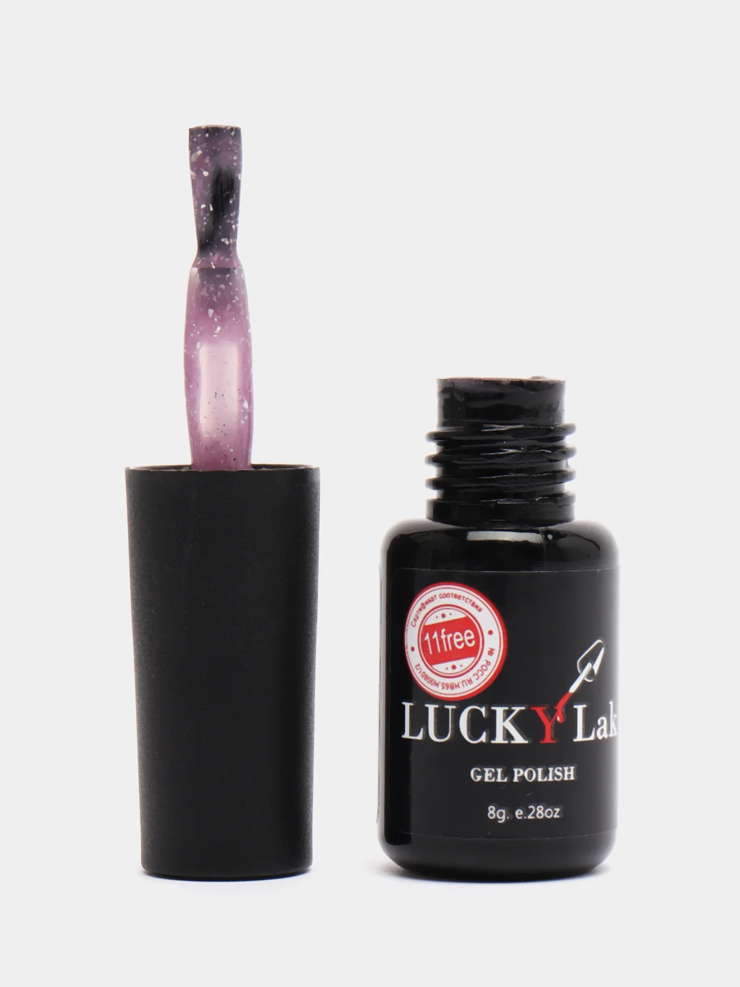 Гель лак LuckyLak New VINTAGE 8g с блестками шиммером глиттером красный голубой бежевый