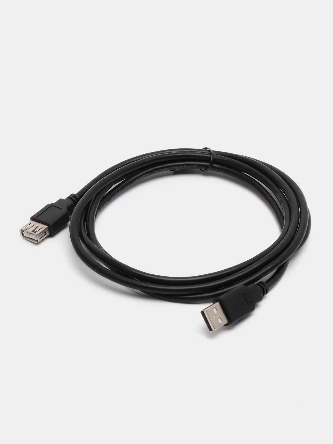 Черный usb 2.0 AM-AF кабель - удлинитель, 1.8 м