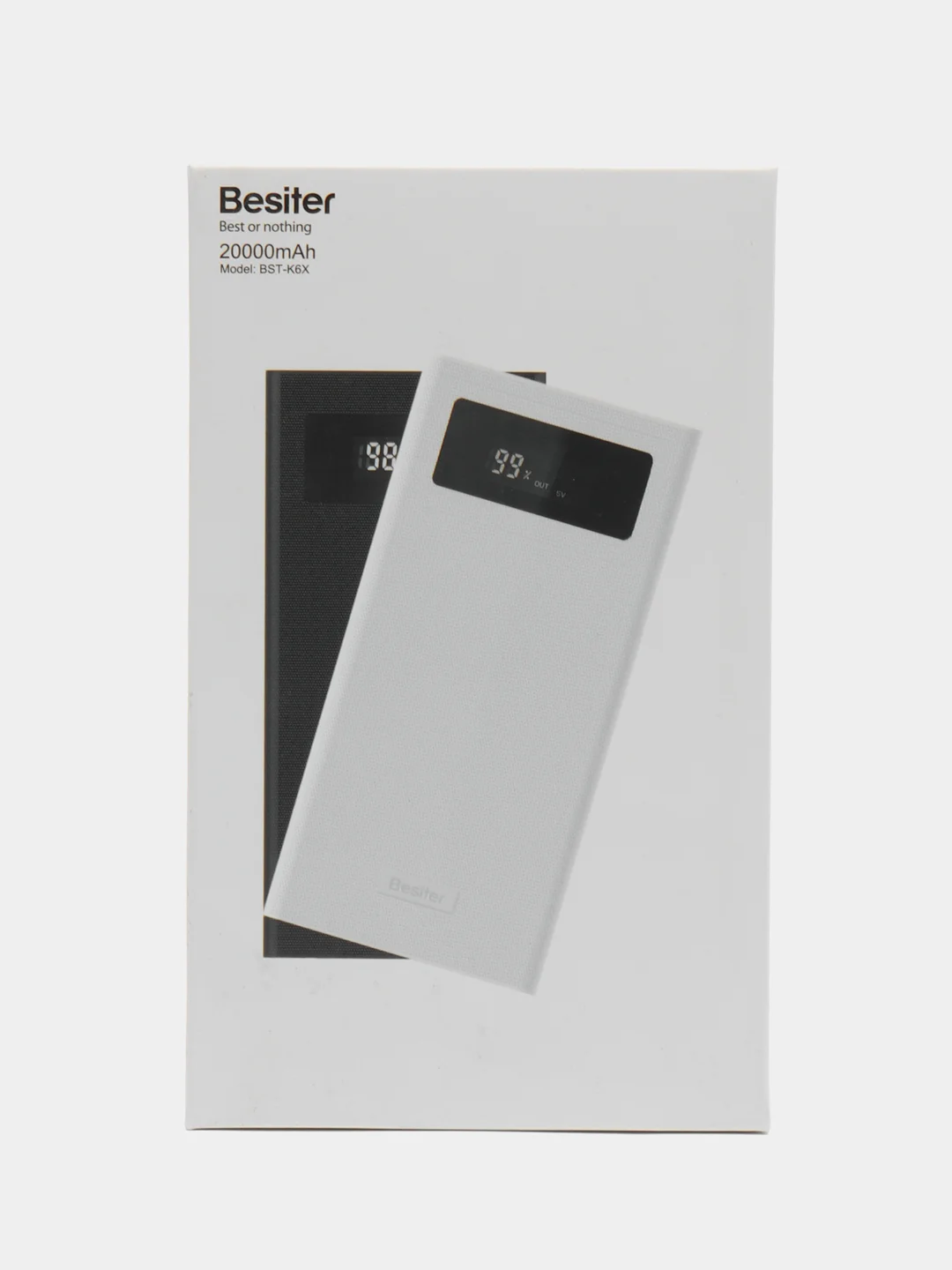 Белый внешний аккумулятор Power Bank Besiter K6X, с быстрой зарядкой, 20000 мАч