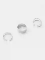 Серебряный набор колец, регулируемый, 3 штуки