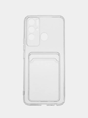 Чехол с карманом для карт на TECNO Pova Neo, Pova Neo 2, Pova 3, прозрачный, ударопрочный