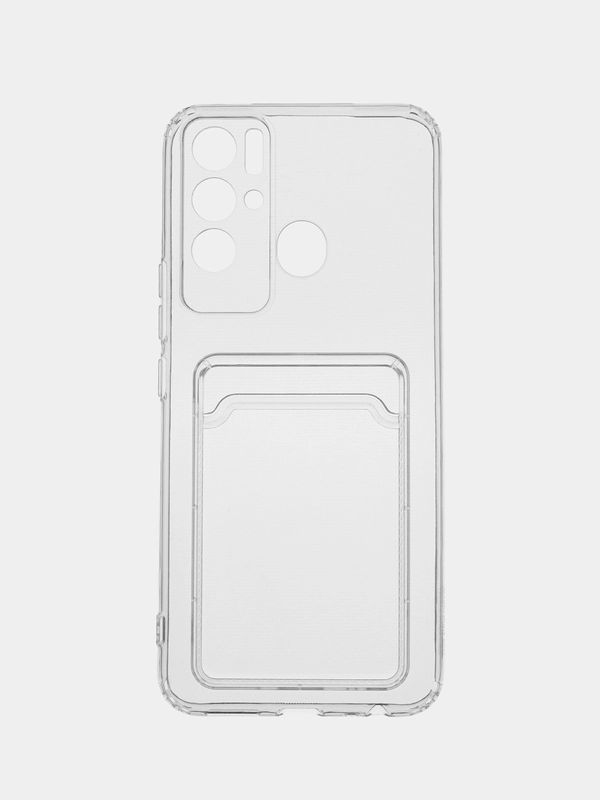 Чехол с карманом для карт на TECNO Pova Neo, Pova Neo 2, Pova 3, прозрачный, ударопрочный
