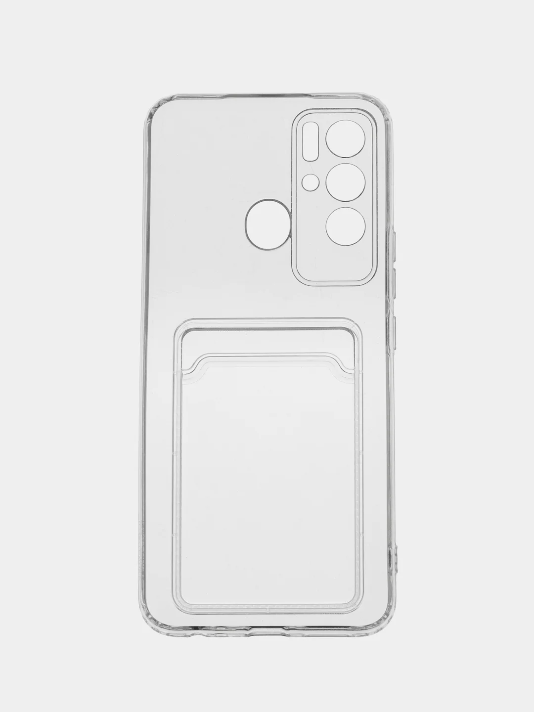 Чехол с карманом для карт на TECNO Pova Neo, Pova Neo 2, Pova 3, прозрачный, ударопрочный