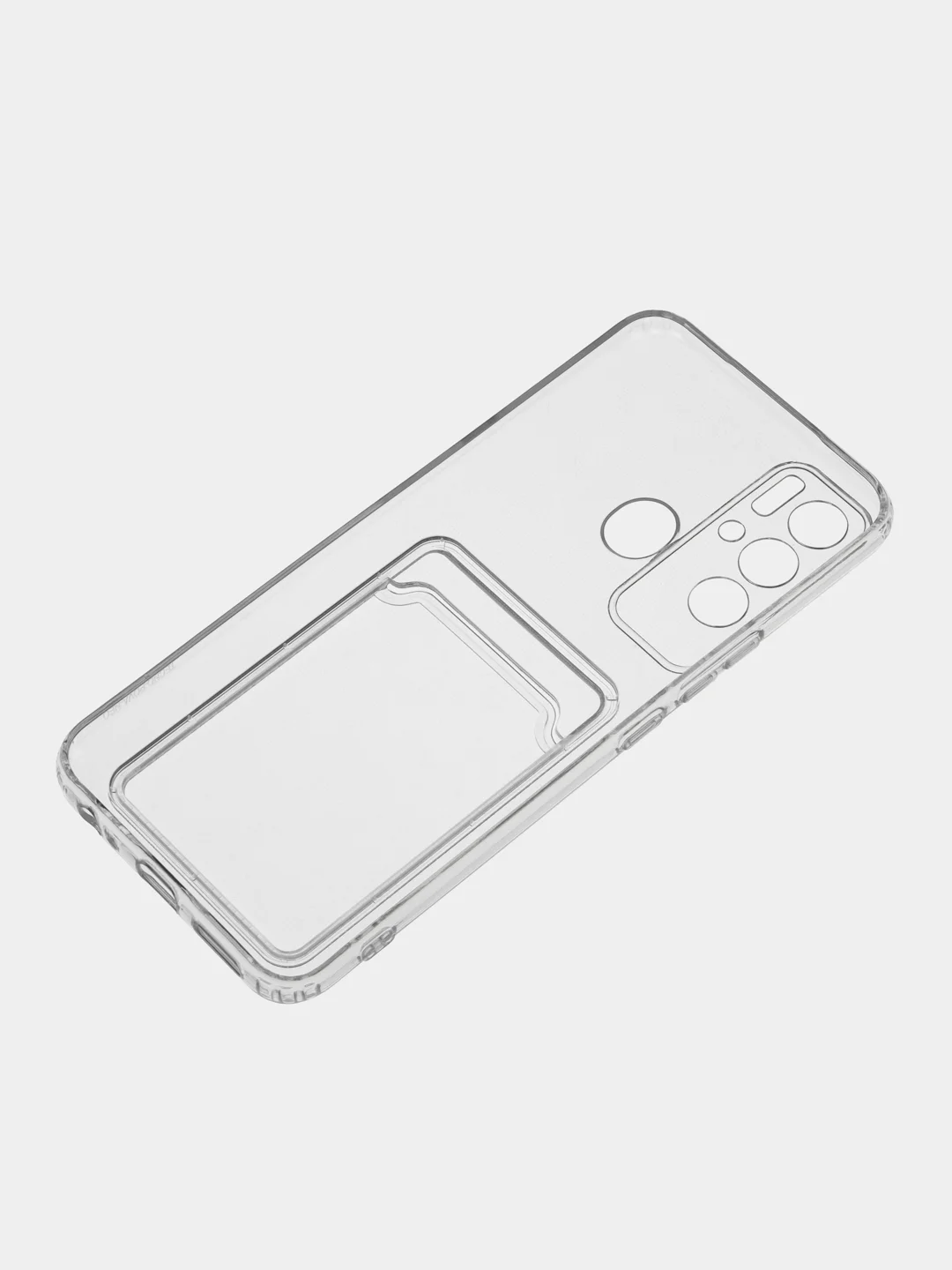 Чехол с карманом для карт на TECNO Pova Neo, Pova Neo 2, Pova 3, прозрачный, ударопрочный